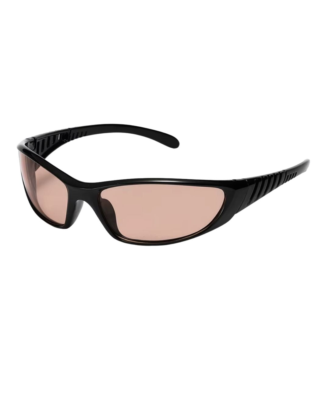Lunette de vitesse techno - Galapala G001⎜FRAGMENT - monture noire - verres ambrés - vue de profil