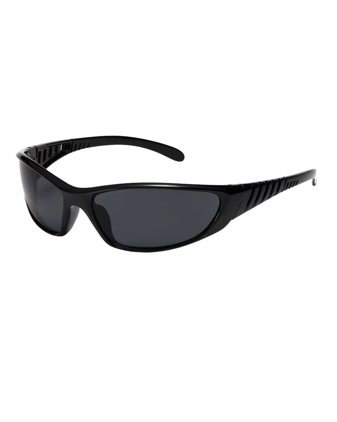 Lunette de vitesse techno - Galapala G001⎜FRAGMENT - monture noire - verres noirs - vue de profil