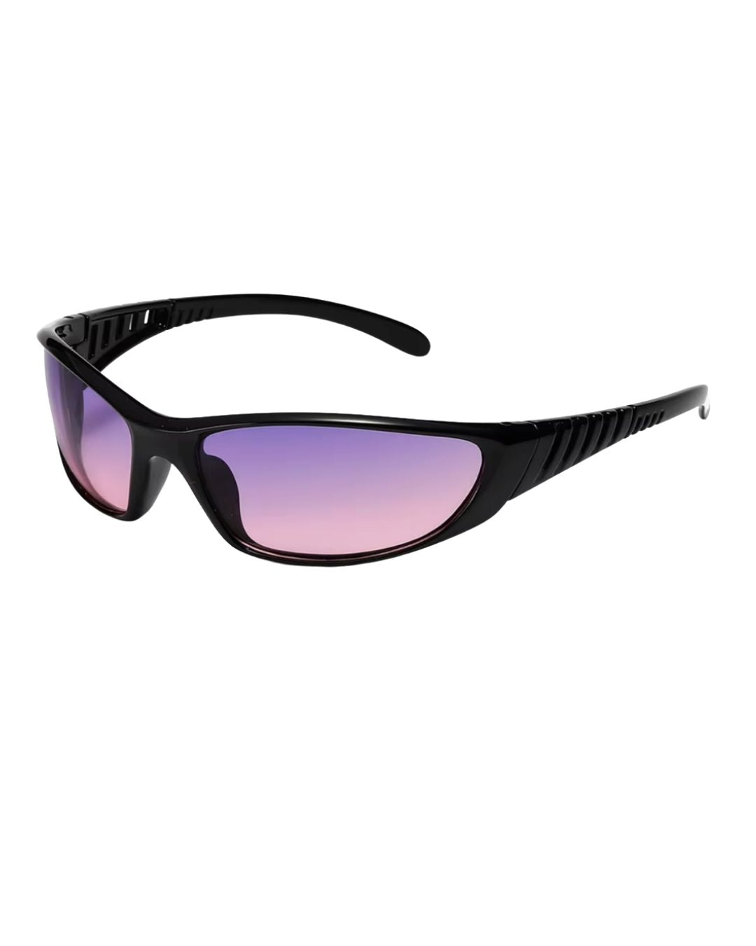 Lunette de vitesse techno - Galapala G001⎜FRAGMENT - monture noire - verres violets - vue de profil