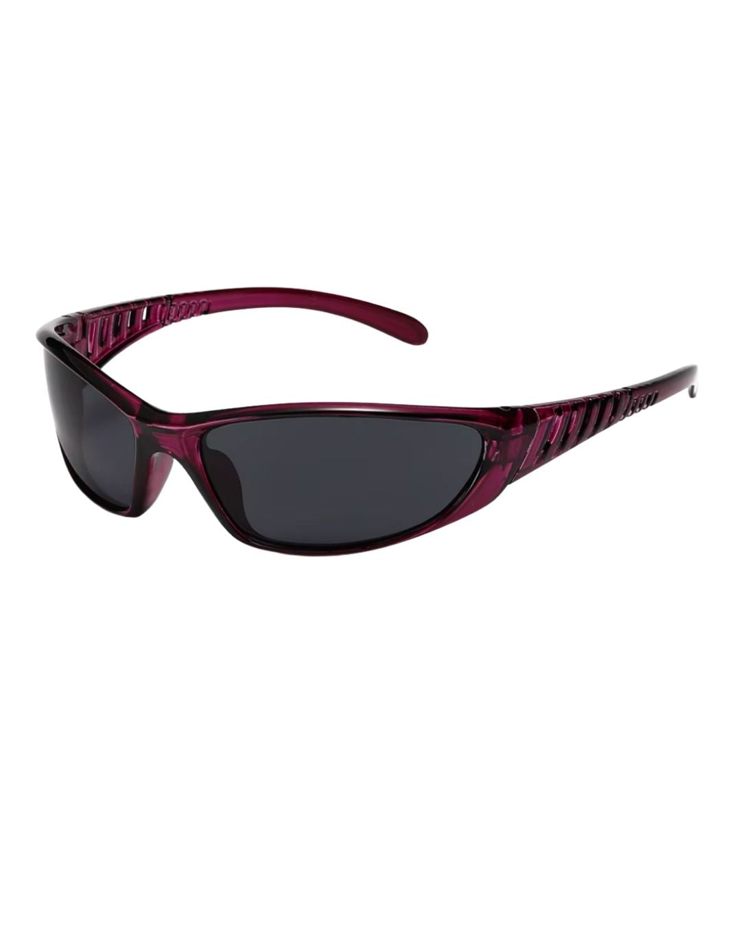 Lunette de vitesse techno - Galapala G001⎜FRAGMENT - monture violette - verres noirs - vue de profil