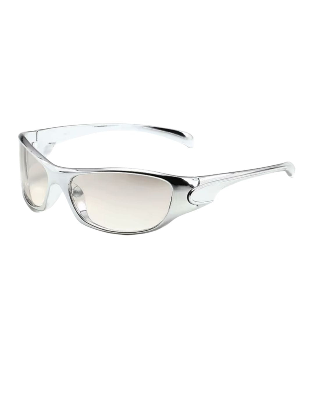 Lunette de vitesse Y2K - Galapala G003⎜PRISM - monture argentée - verres transparents - vue de profil