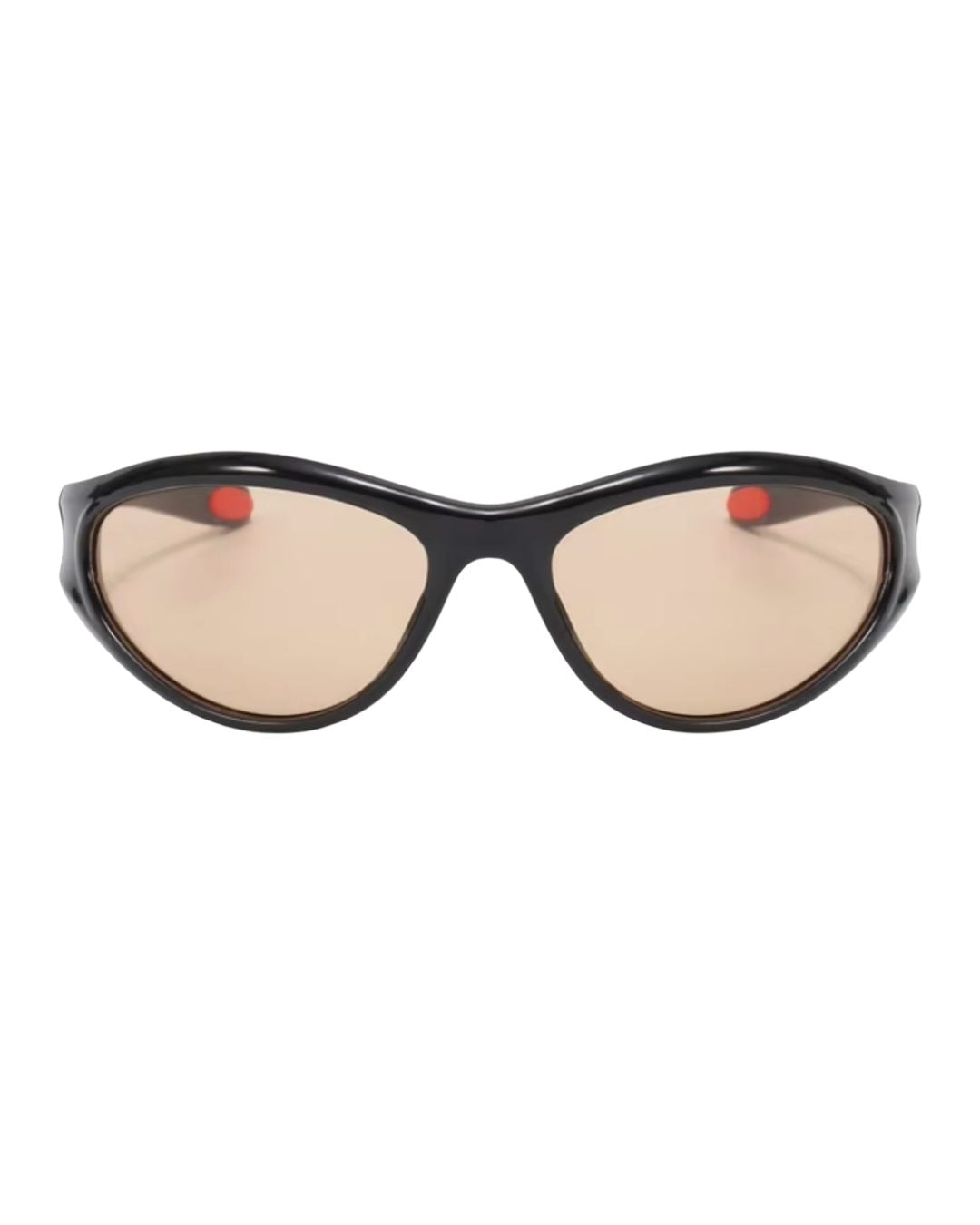 Lunette de vitesse futuriste - Galapala G004⎜NEXUS - monture noire - verres ambrés - vue de face
