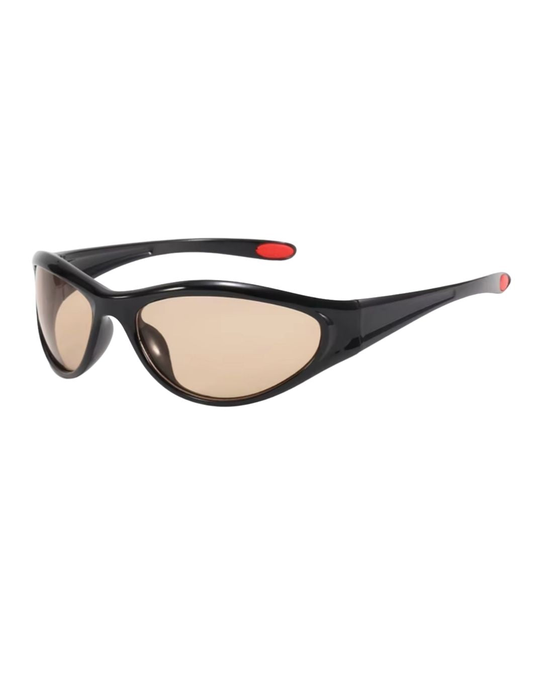 Lunette de vitesse futuriste - Galapala G004⎜NEXUS - monture noire - verres ambrés - vue de profil