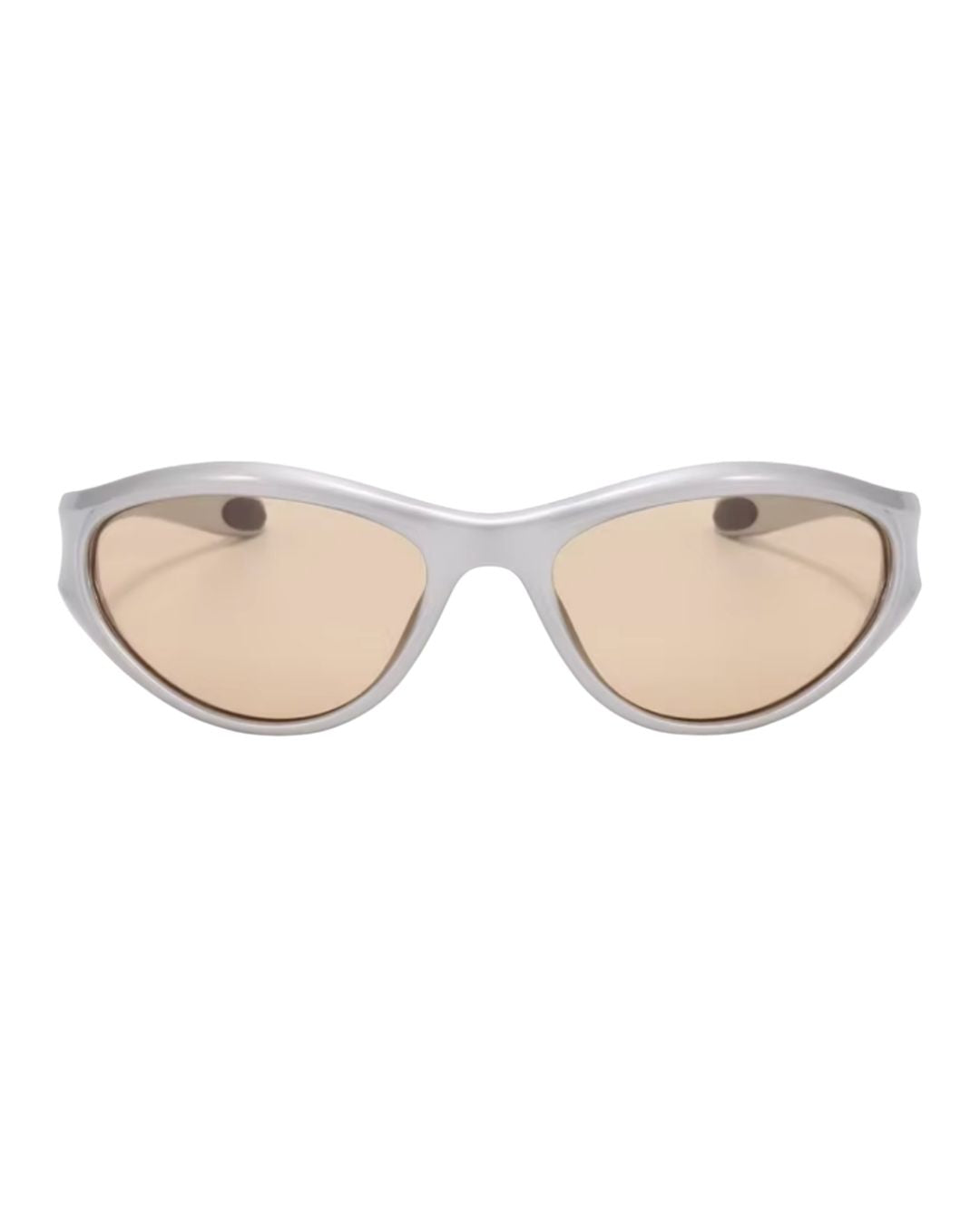 Lunette de vitesse futuriste - Galapala G004⎜NEXUS - monture argentée - verres ambrés - vue de face