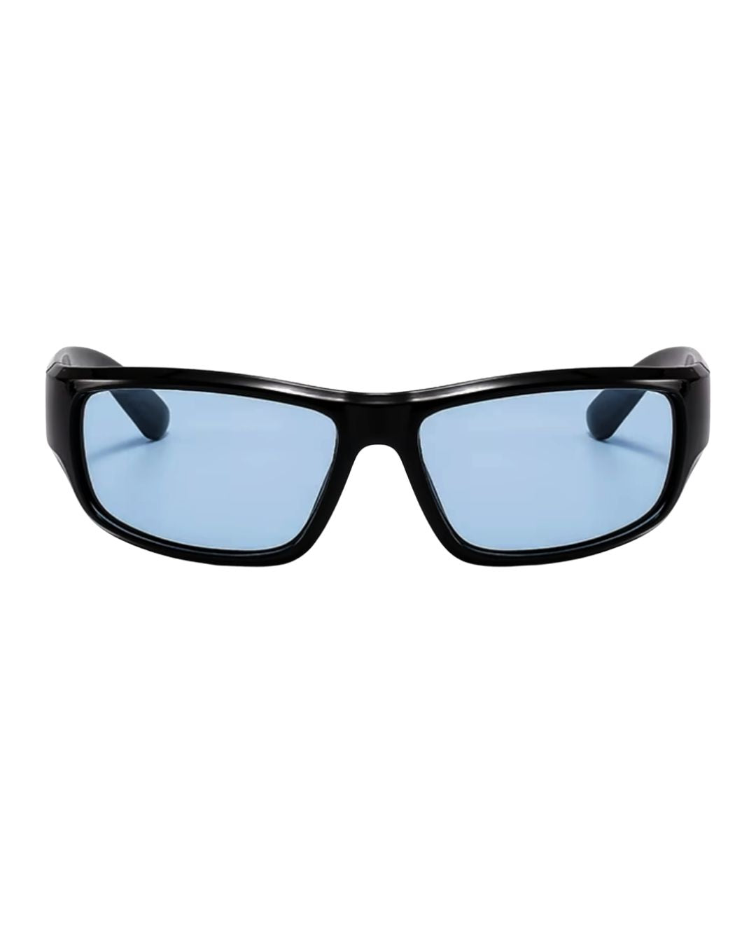 Lunettes originales Y2K - Galapala G005⎜FORGE - monture noire - verres bleus - vue de face