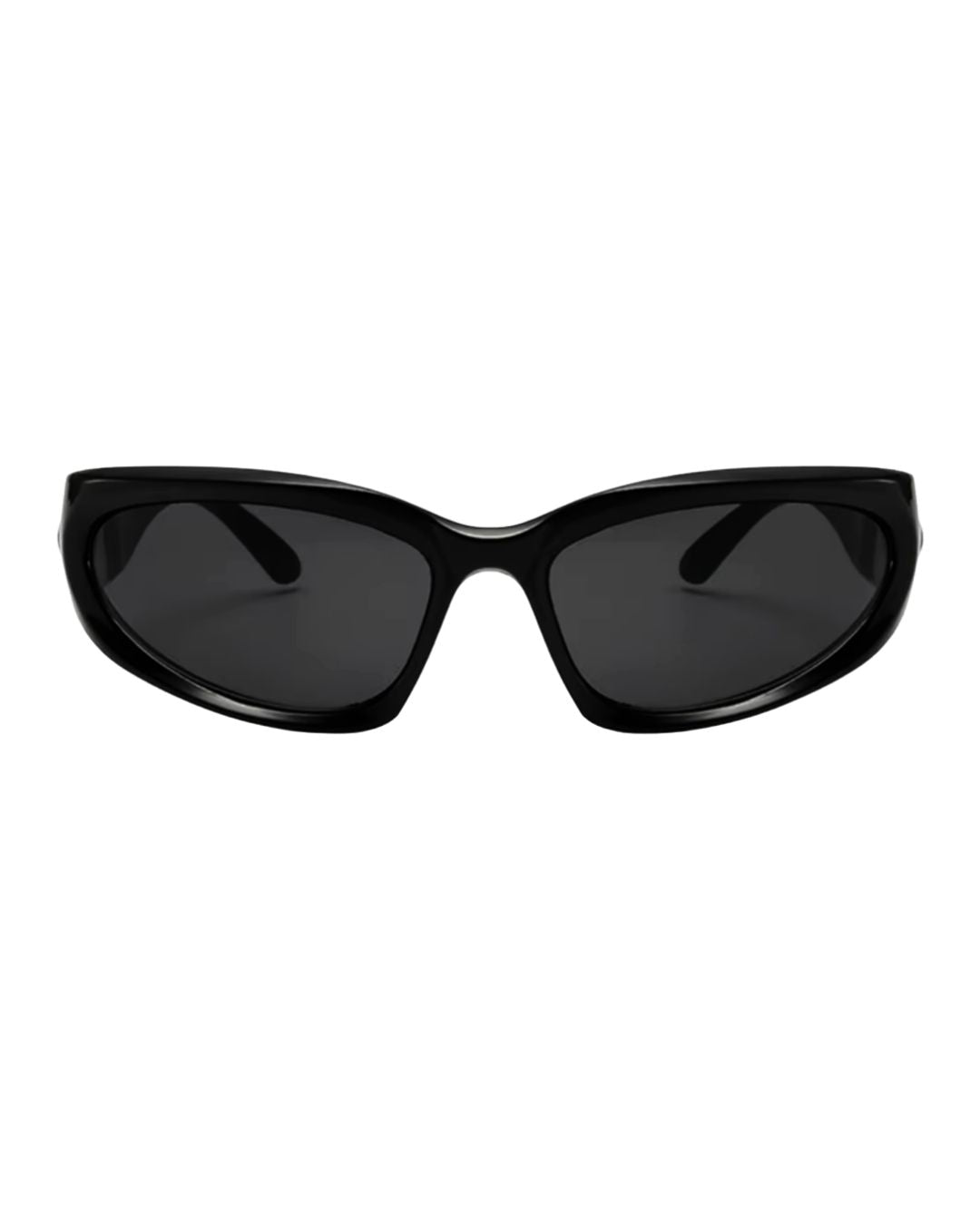 Lunette de vitesse techno - Galapala G006⎜HALO - monture noire - verres noirs - vue de face