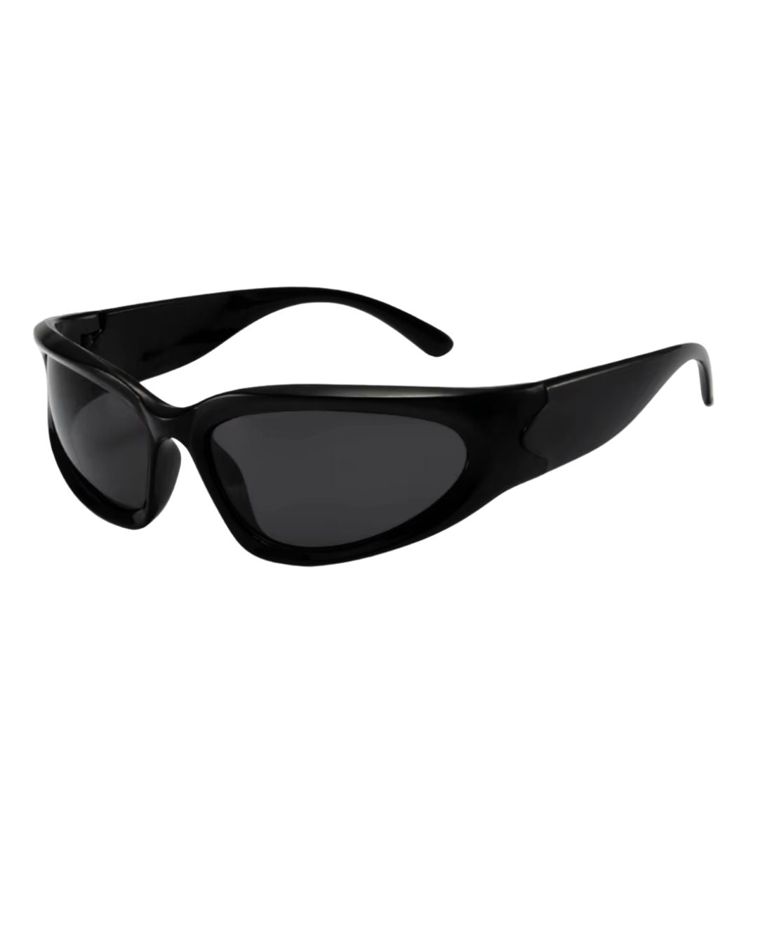 Lunette de vitesse techno - Galapala G006⎜HALO - monture noire - verres noirs - vue de profil