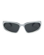 Lunette de vitesse techno - Galapala G006⎜HALO - monture argentée - verres noirs - vue de face