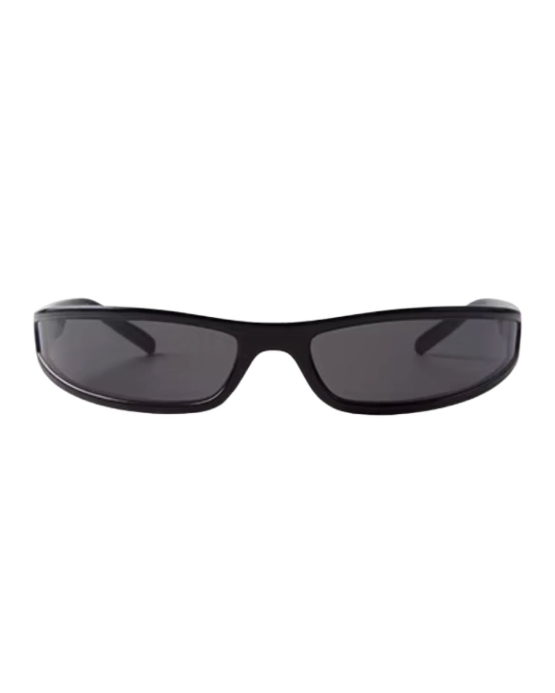 Lunette noir futuriste - Galapala G007⎜EPSILON - monture noire - verres noirs - vue de face
