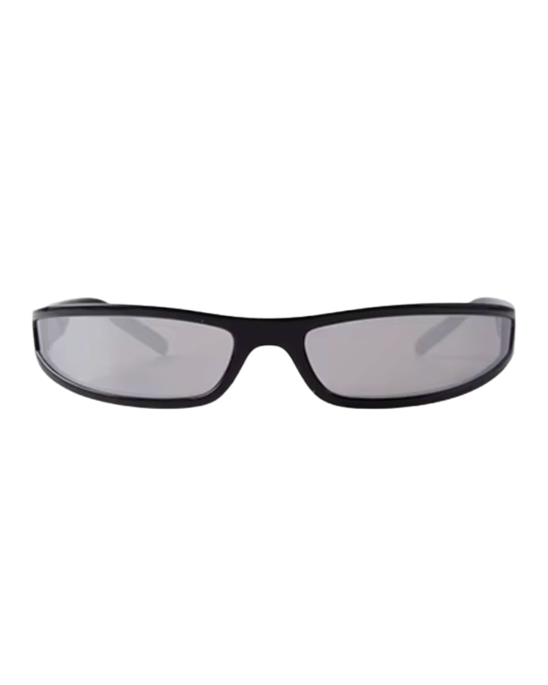 Lunette noir futuriste - Galapala G007⎜EPSILON - monture noire - verres transparents - vue de face