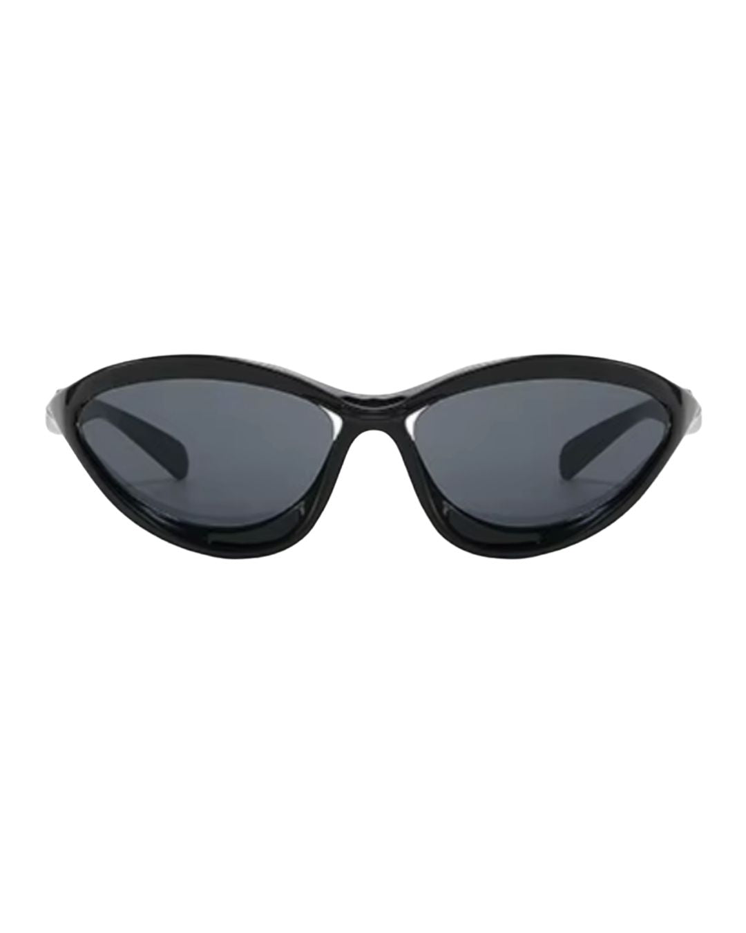 Lunettes originales futuristes - Galapala G008⎜TILT - monture noire - verres noirs - vue de face