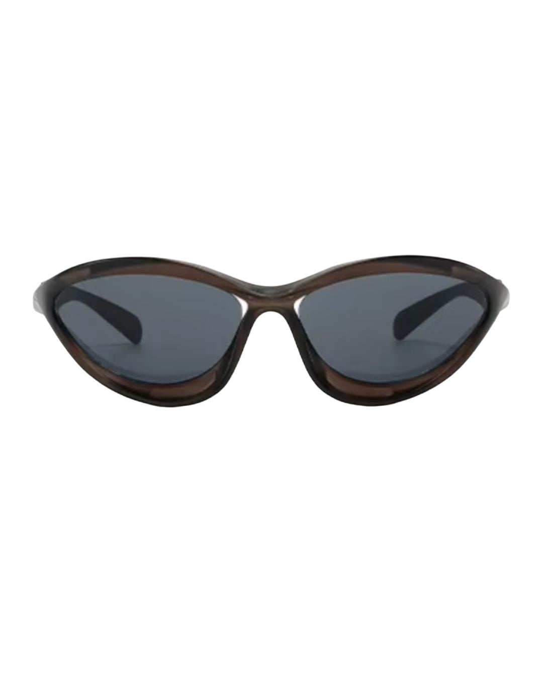 Lunettes originales futuristes - Galapala G008⎜TILT - monture mocha - verres noirs - vue de face