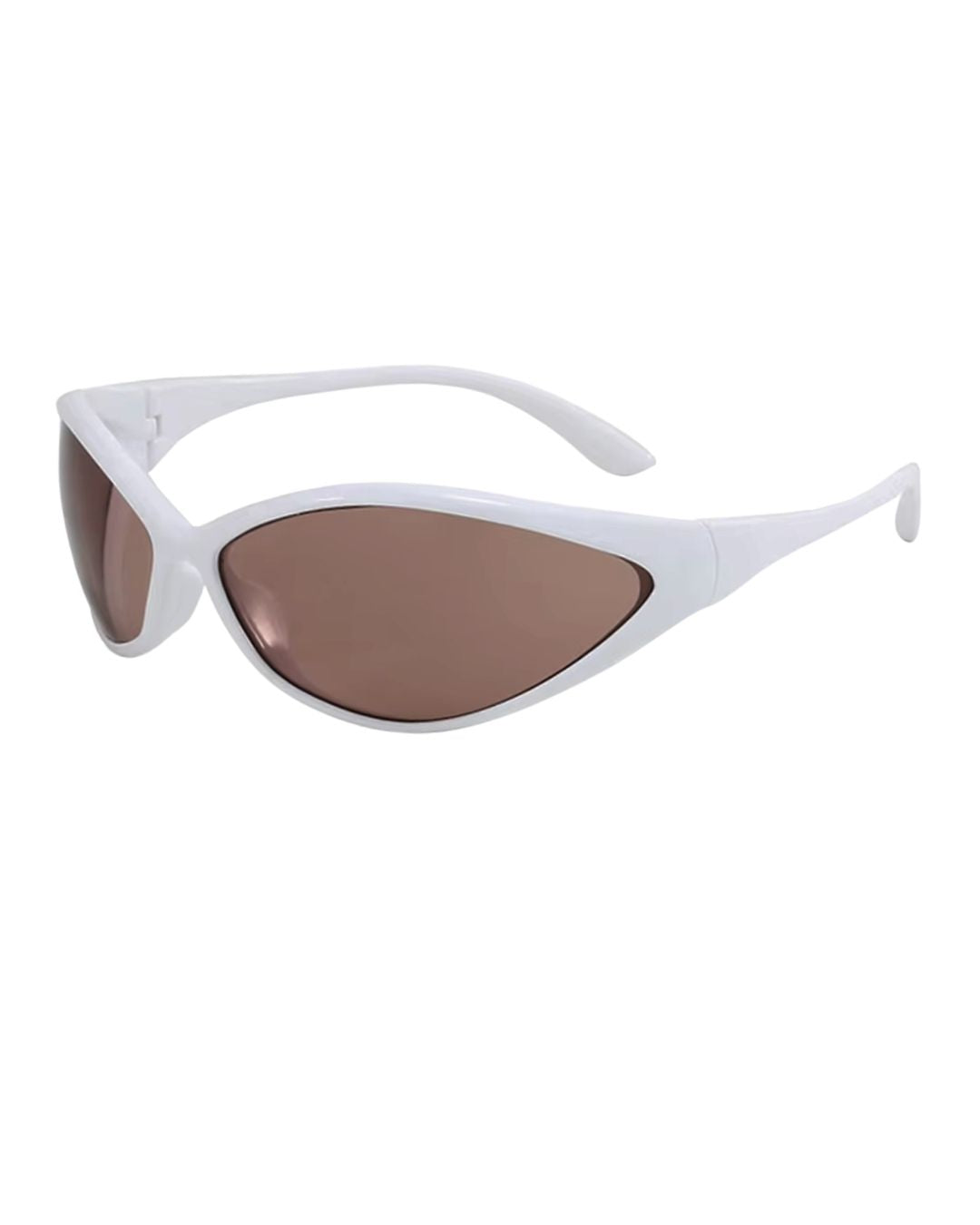 Lunette de vitesse techno - Galapala G010⎜STATIK - monture blanche - verres ambrés - vue de profil