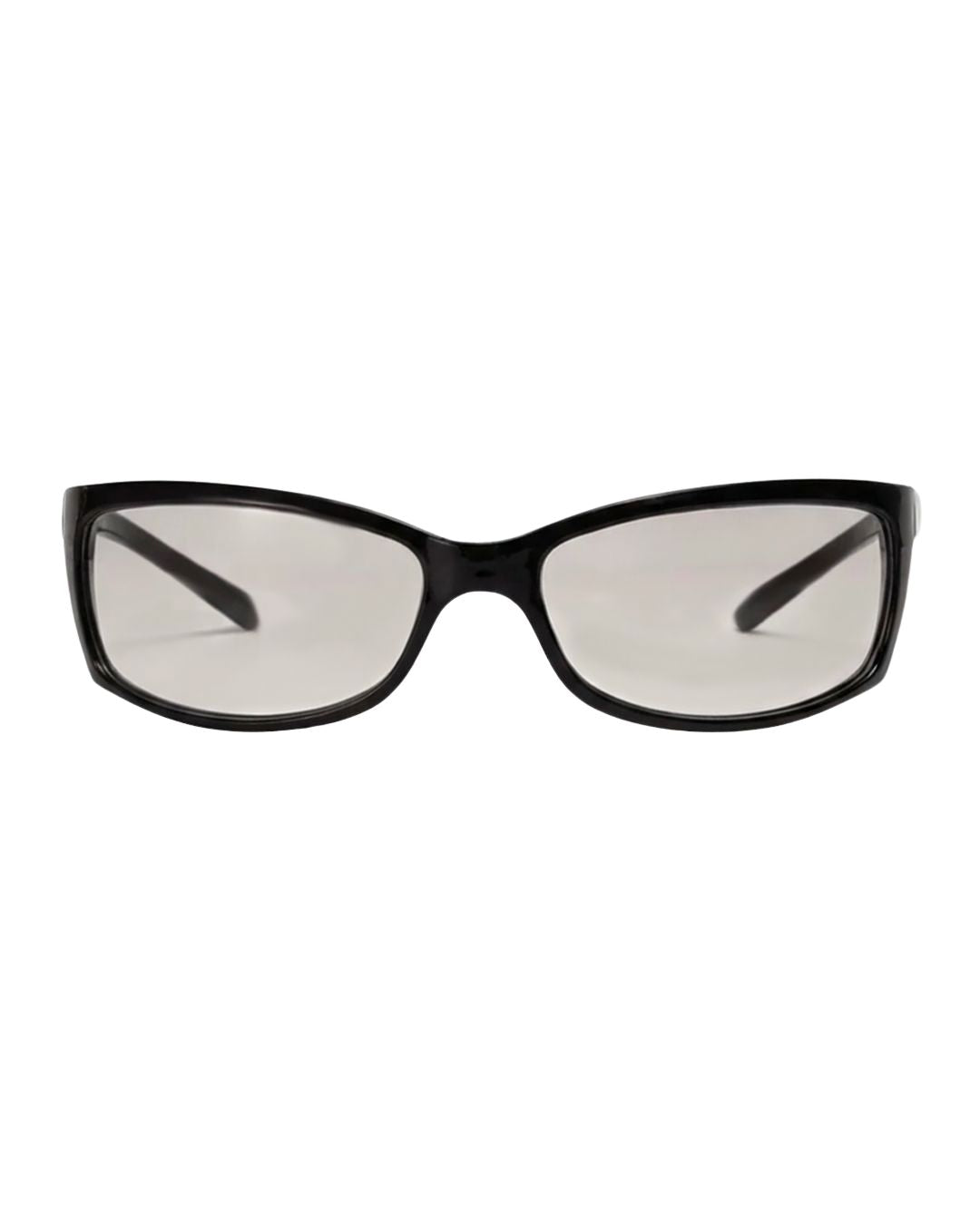 Lunette de vitesse Y2K - Galapala G011⎜ORION - monture noire - verres transparents - vue de face 