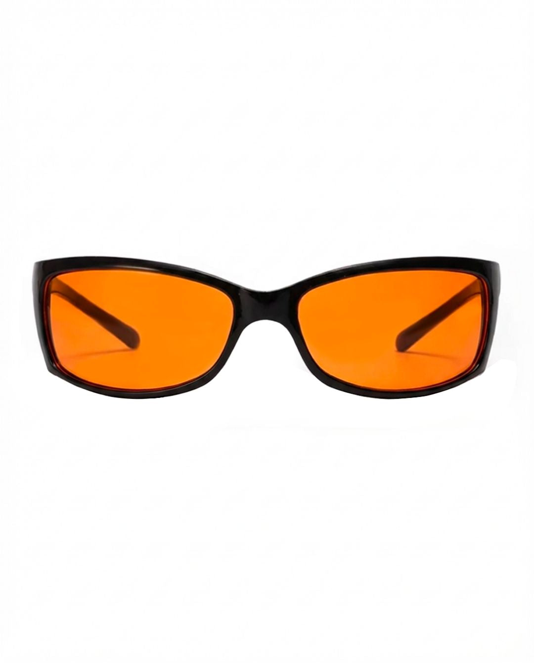Lunette de vitesse Y2K - Galapala G011⎜ORION - monture noire - verres oranges - vue de face