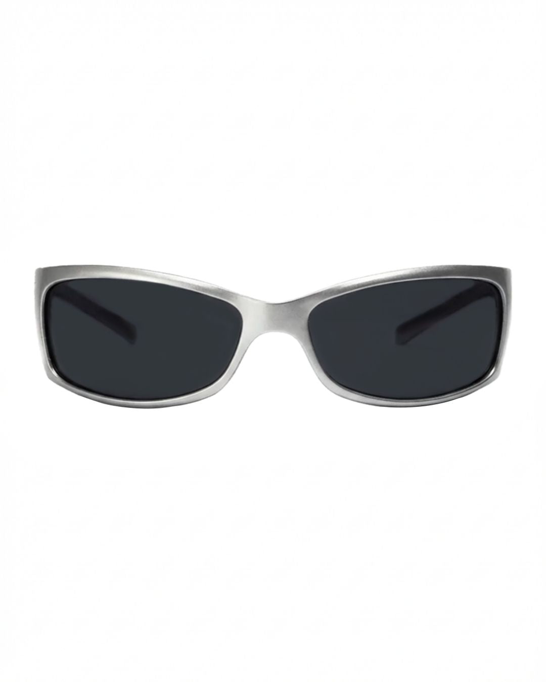 Lunette de vitesse Y2K - Galapala G011⎜ORION - monture argentée - verres noirs - vue de face