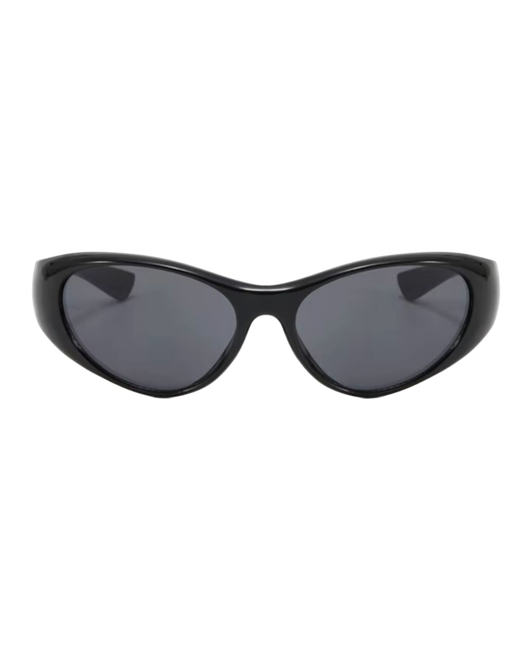 Lunette noir futuriste - Galapala G012⎜OMEGA - monture noire - verres noirs - vue de face