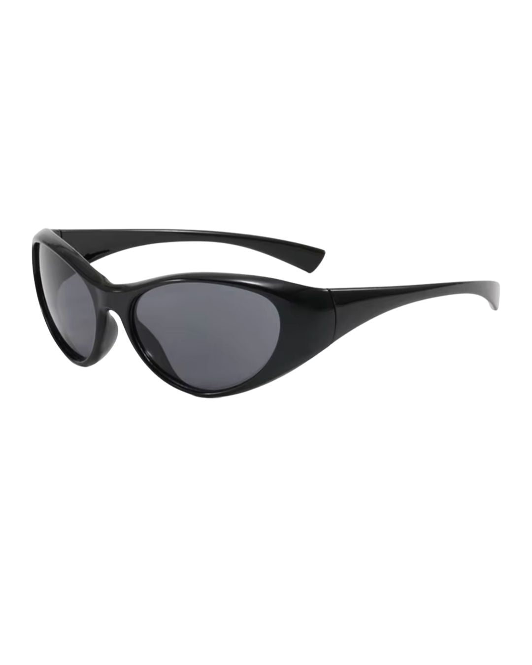 Lunette noir futuriste - Galapala G012⎜OMEGA - monture noire - verres noirs - vue de profil