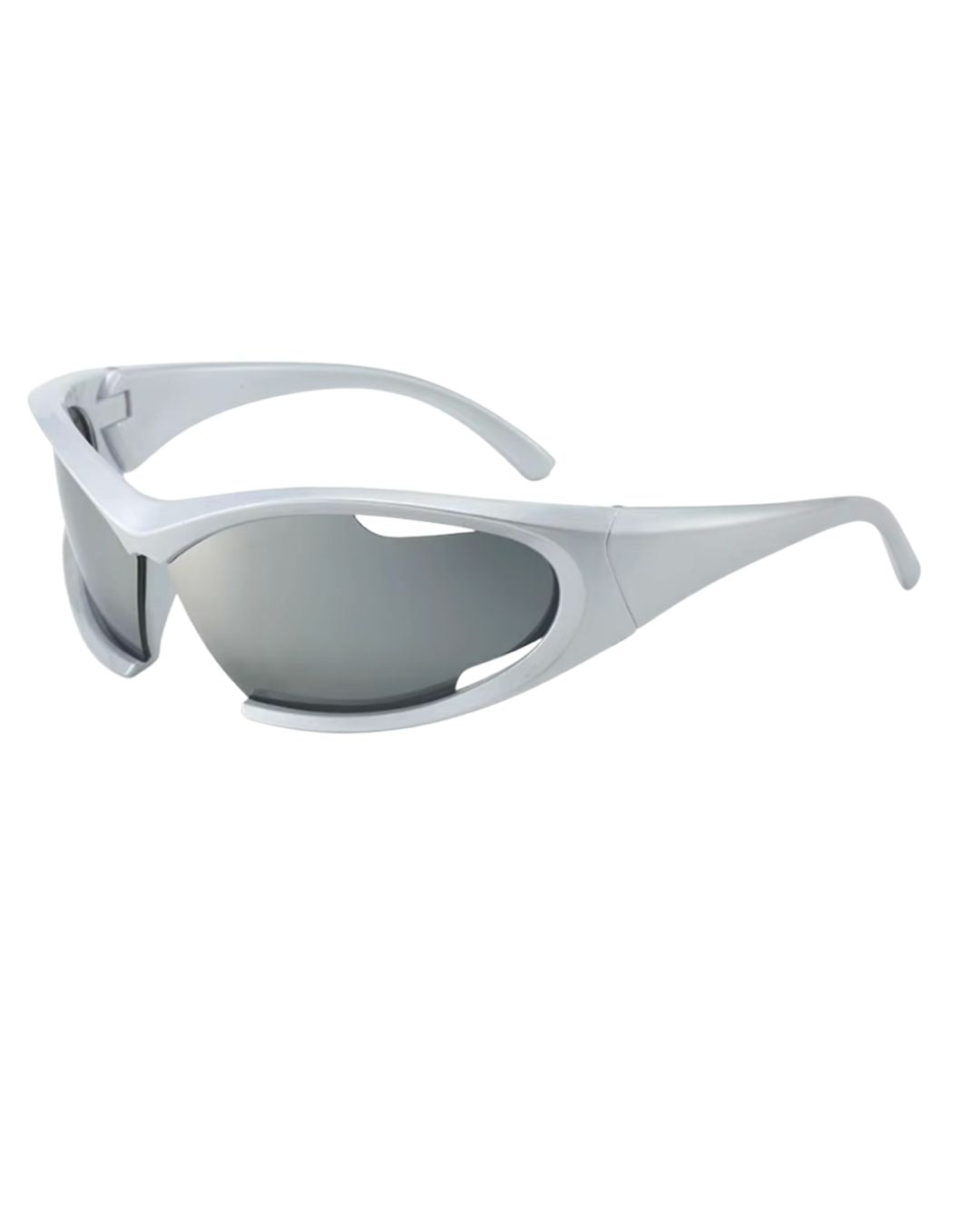 Lunettes originales futuristes - Galapala G014⎜ARANO - monture argentée - verres argentés - vue de profil