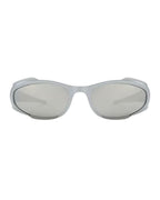 Lunette de vitesse techno - Galapala G015⎜PHANTOM - monture argentée - verres argentés - vue de face