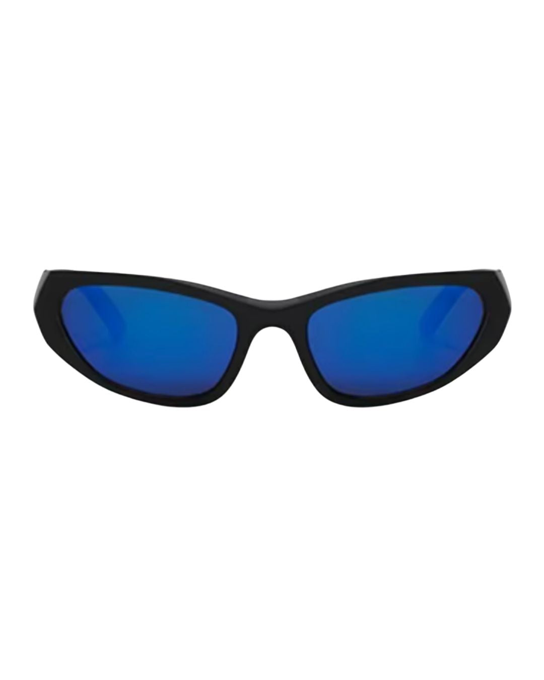 Lunettes originales Y2K - Galapala G016⎜CYPHER - monture noire - verres bleus - vue de face