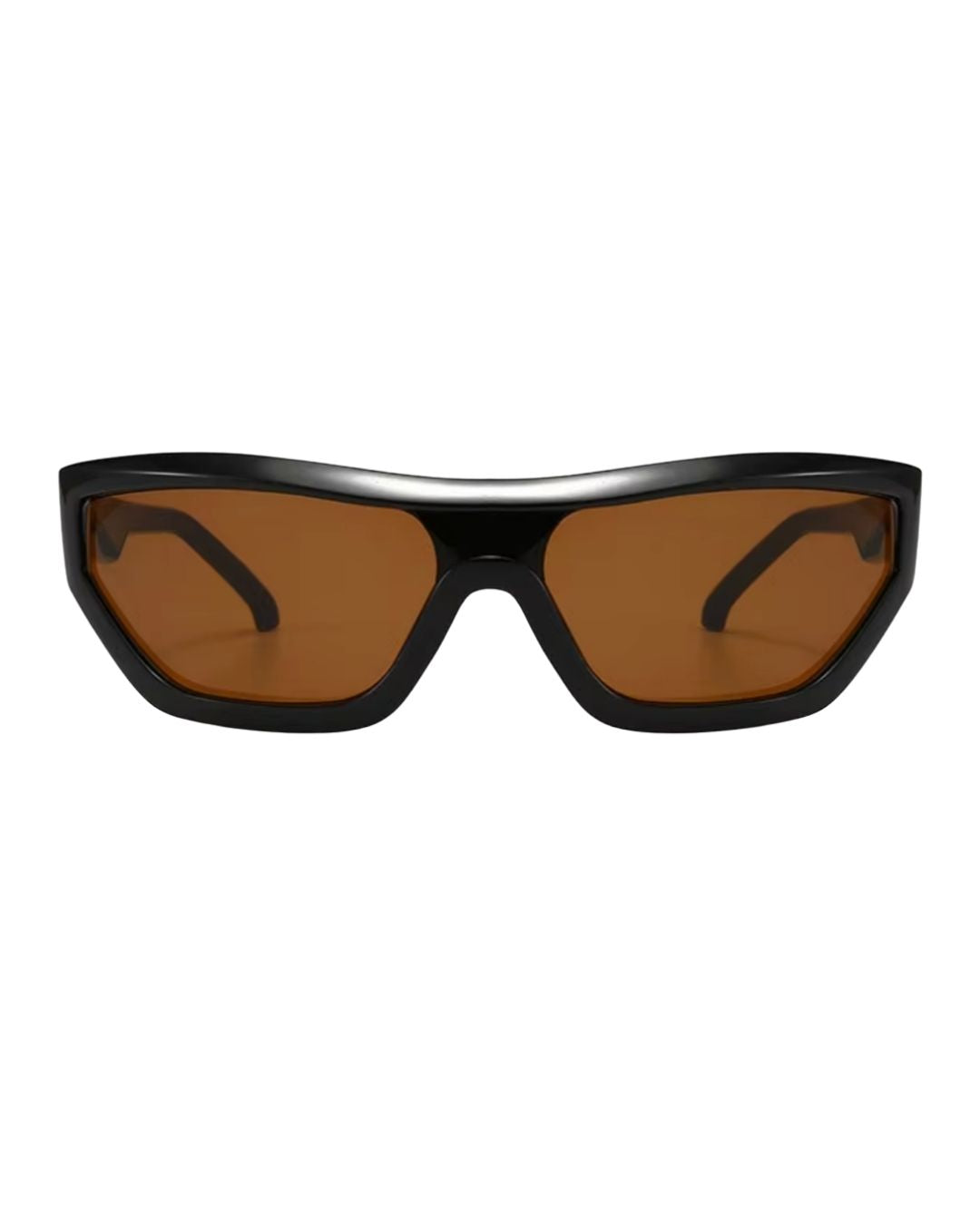 Lunette noir originale - Galapala G017⎜SKIM - monture noire - verres marron - vue de face