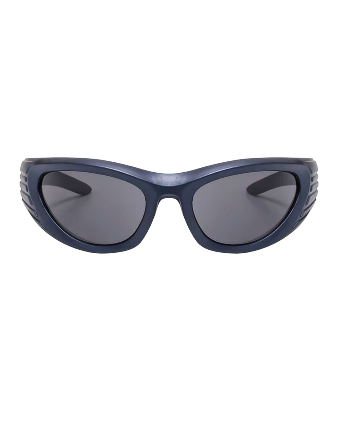 Lunette de vitesse - Galapala G018⎜GALEO - monture bleue métallisée - verres noirs - vue de face