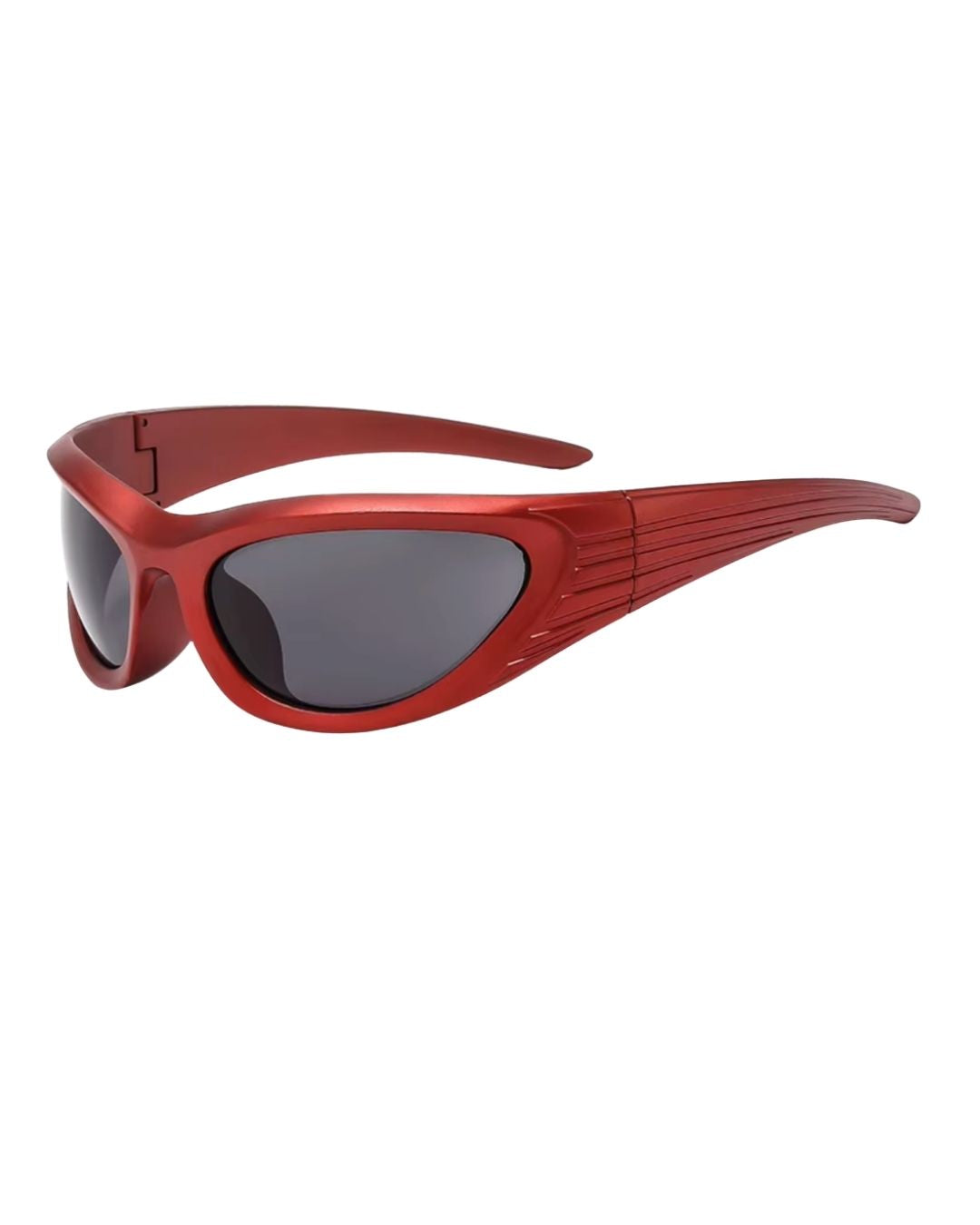 Lunette de vitesse - Galapala G018⎜GALEO - monture rouge - verres noirs - vue de profil